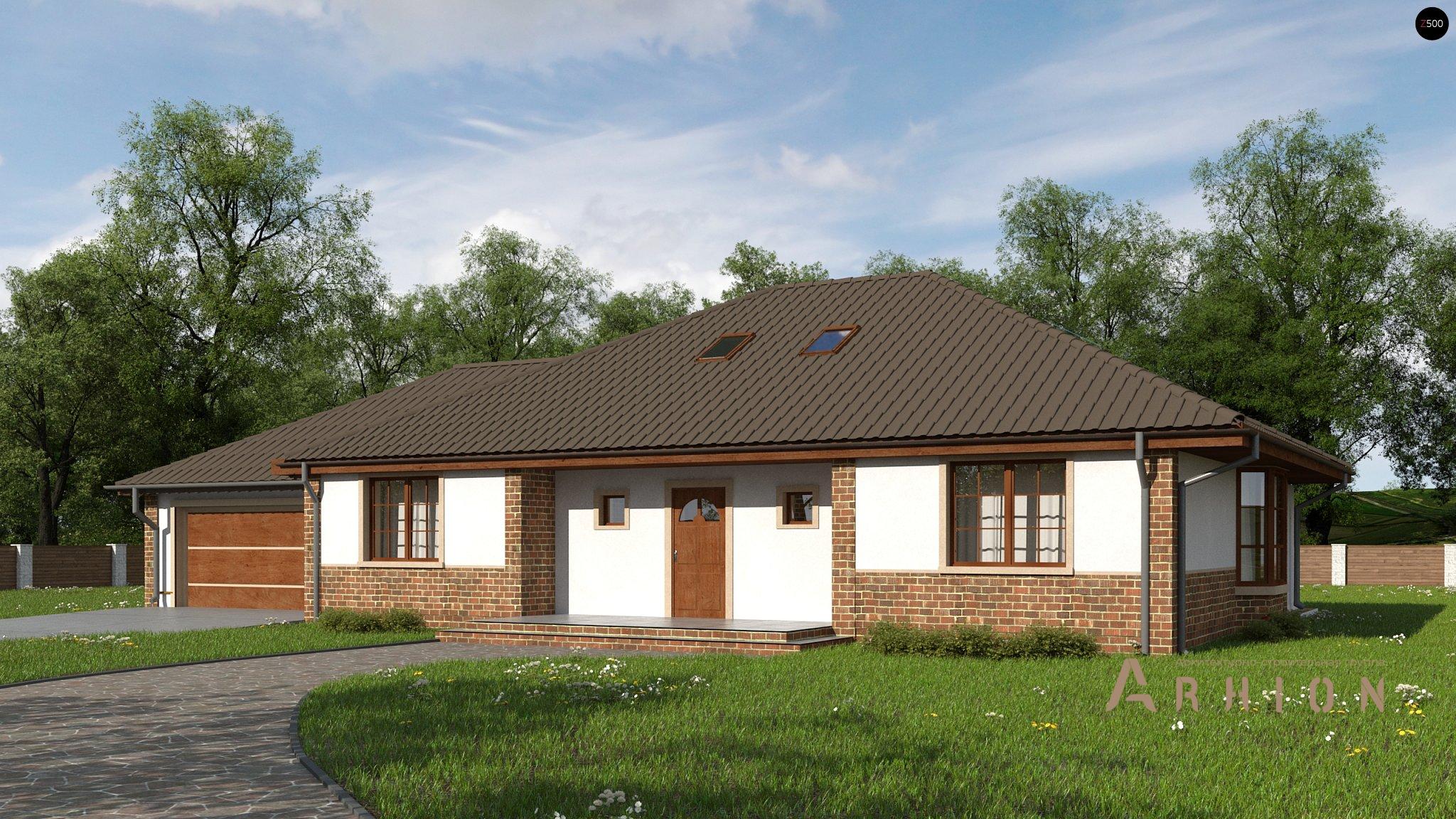 1. Проект одноэтажного дома в современном стиле с четырехскатной, Z10 GL2 stu, площадью - 266 кв c терассой, гаражом, эркером